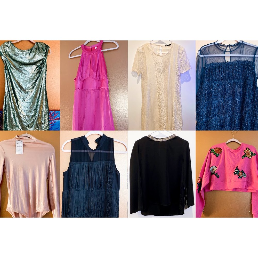 ZARA WOMEN's DRESSES + TOPS LOT (Size L)